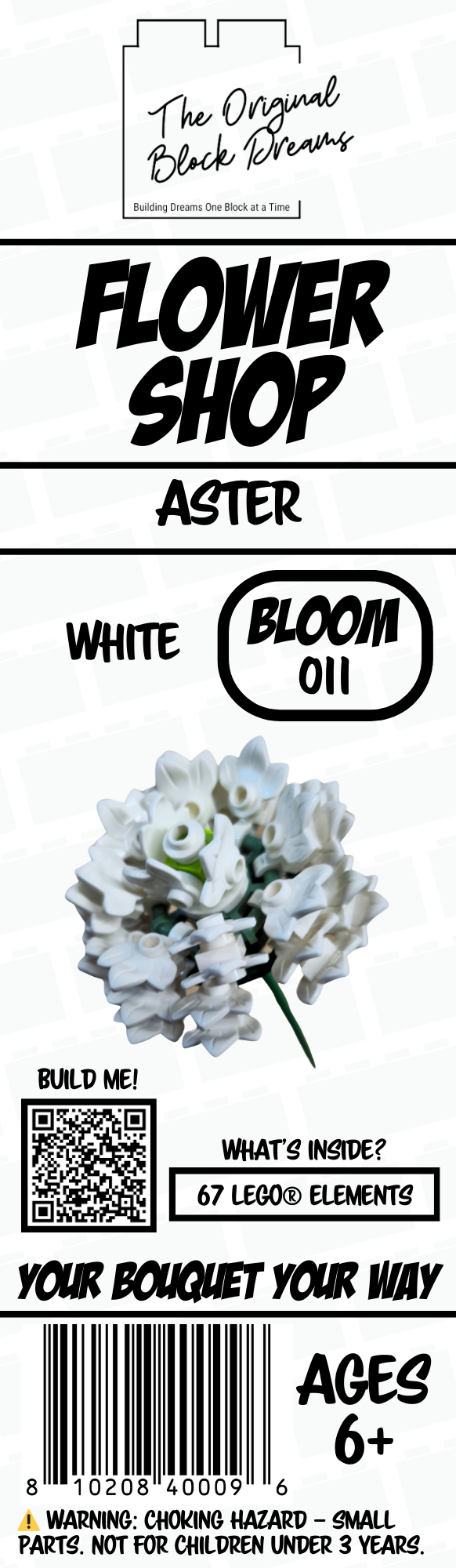 White Aster Block Bloom – Bloom 011