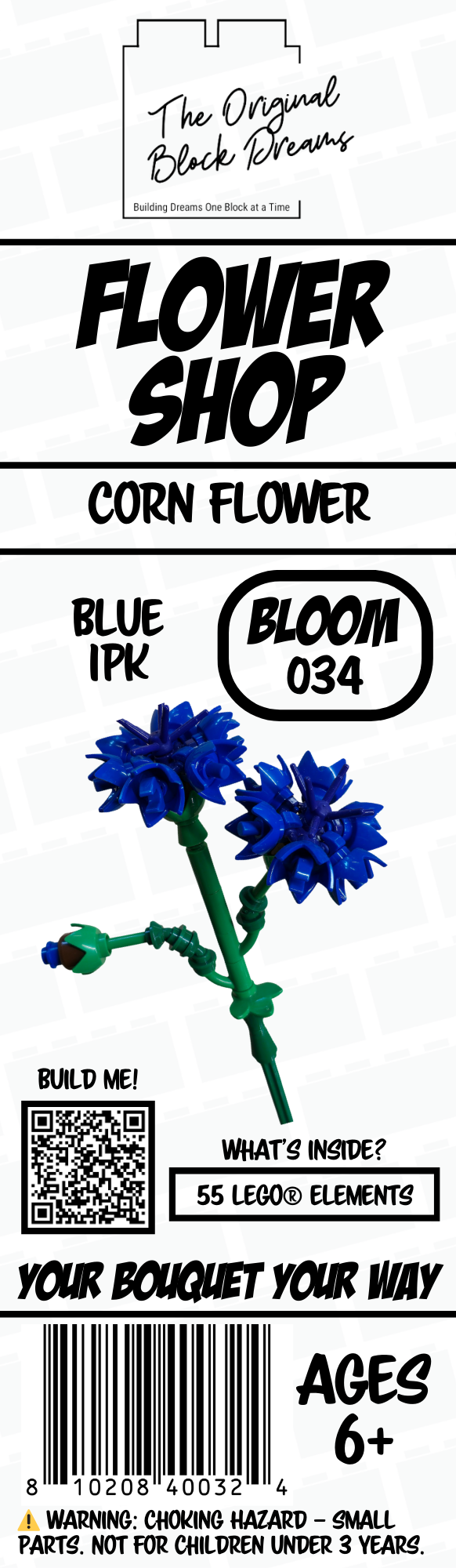 Corn Flower – Blue – 1pk – Bloom 034