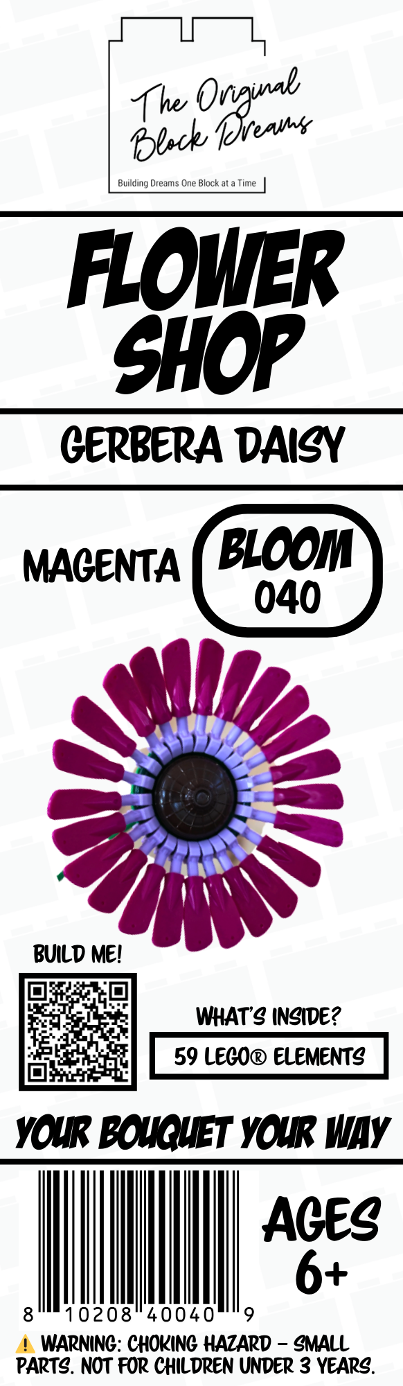 Gerbera Daisy – Magenta – 1pk – Bloom 040