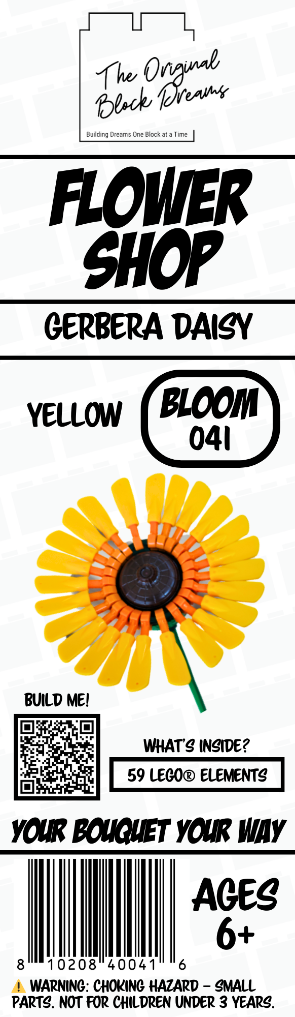 Gerbera Daisy – Yellow – 1pk – Bloom 041