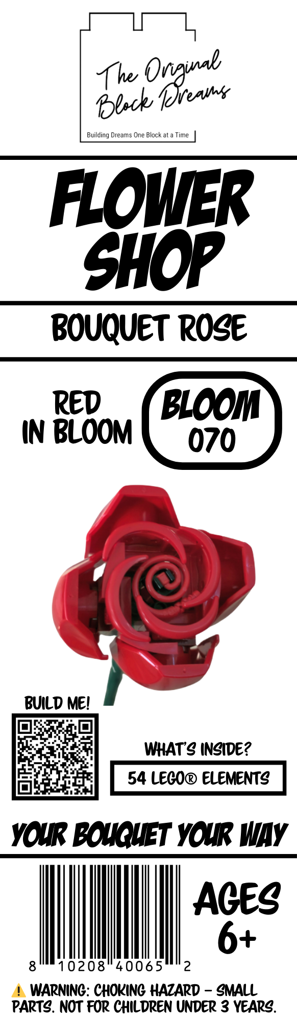 Red Large Bouquet Rose Block Bloom – In Bloom – Bloom 070