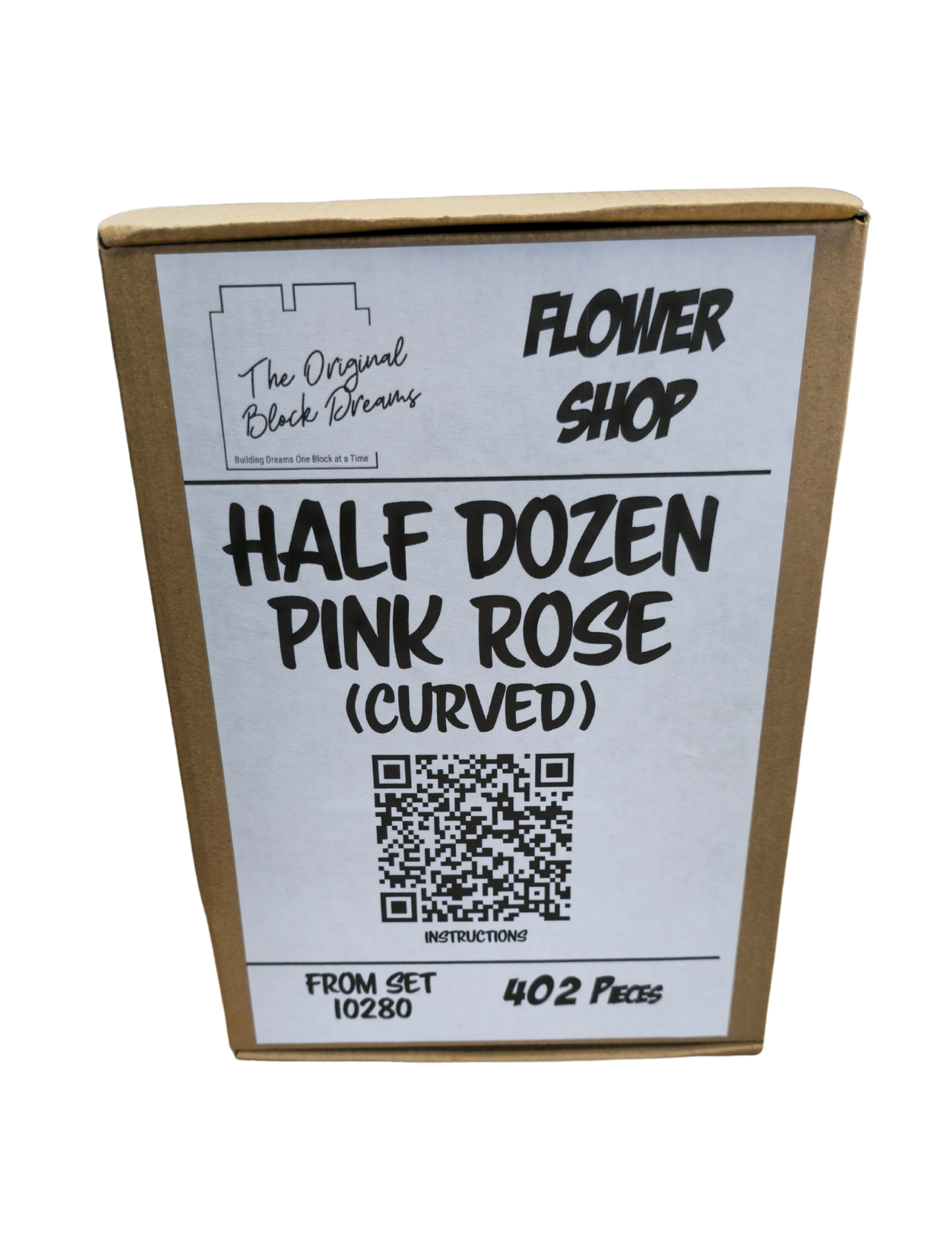 Half Dozen LEGO Pink Roses - Curved Stems