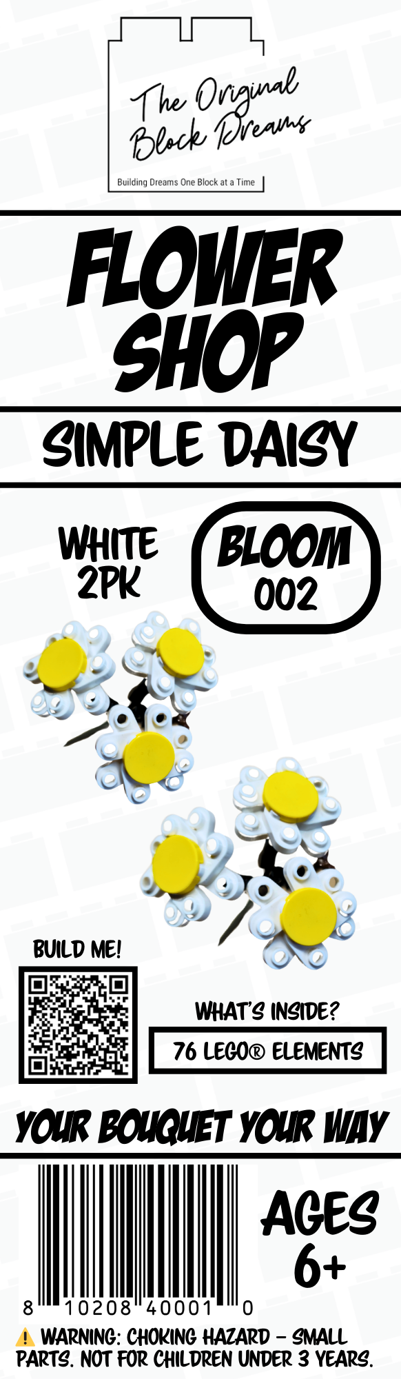 Simple Daisy – White – 2pk – Bloom 002