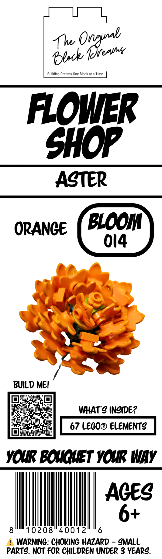 Aster – Orange – 1pk – Bloom 014