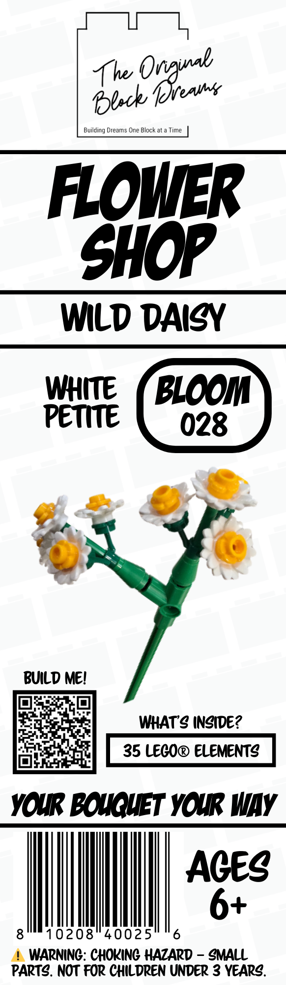 Petite Wild Daisy – White – 1pk – Bloom 028