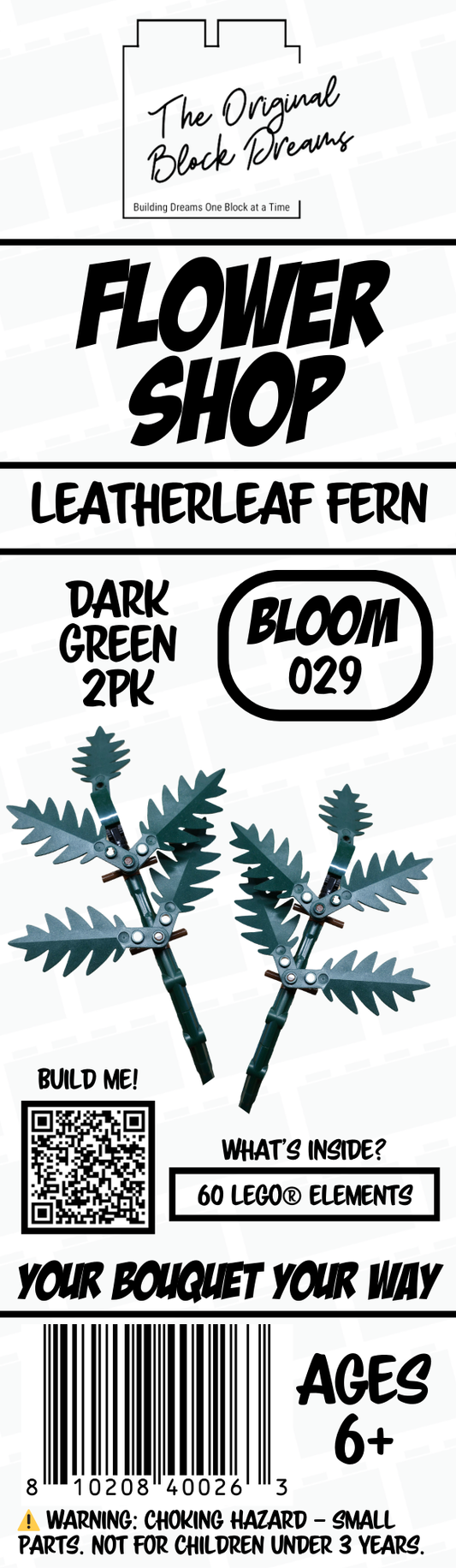 Leatherleaf Fern – Dark Green – 2pk – Bloom 029