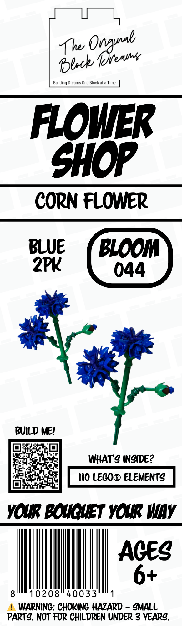 Corn Flower – Blue – 2pk – Bloom 044