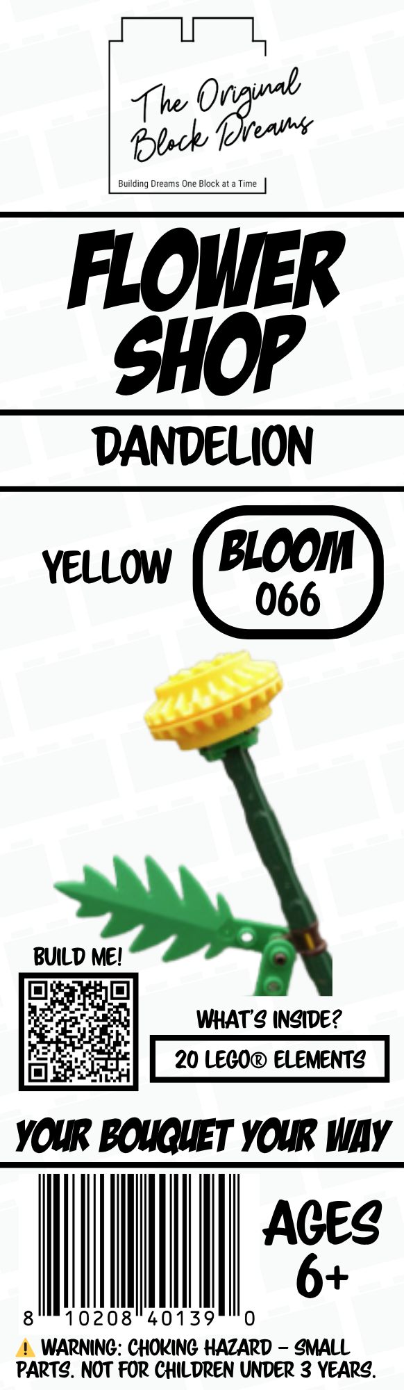 Dandelion Yellow Block Bloom – Bloom 066