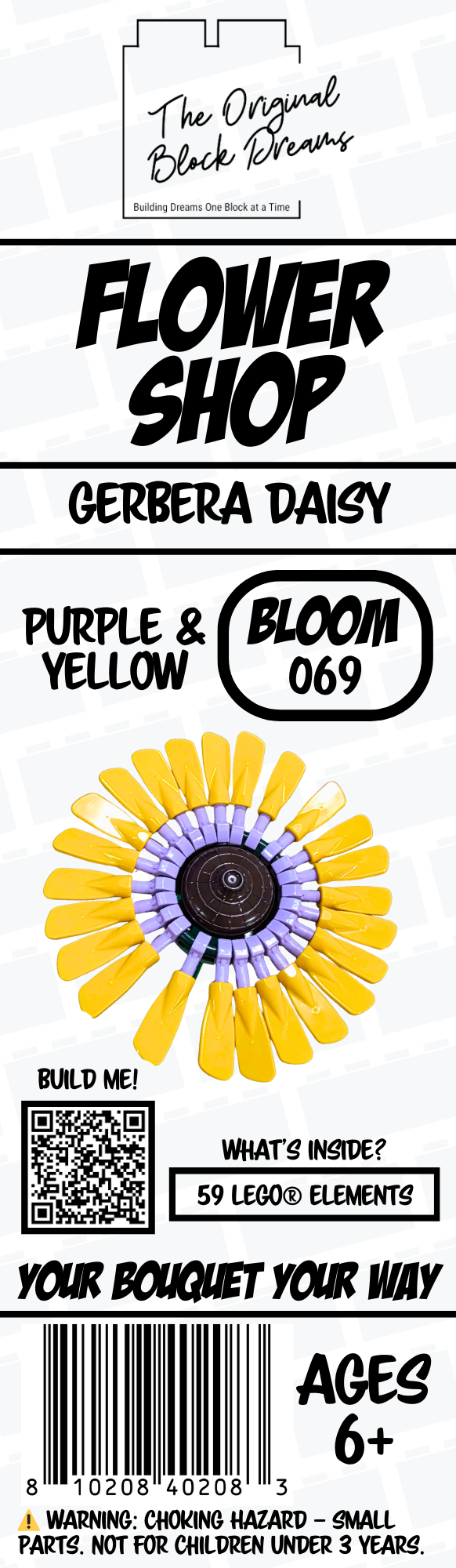 Gerbera Daisy Purple & Yellow – Bloom 069