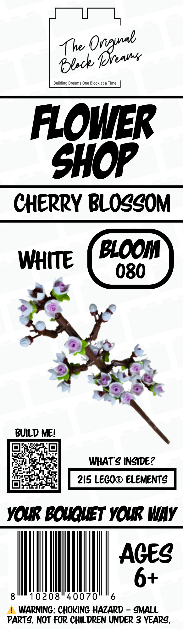 White Cherry Blossom Block Bloom – Bloom 080
