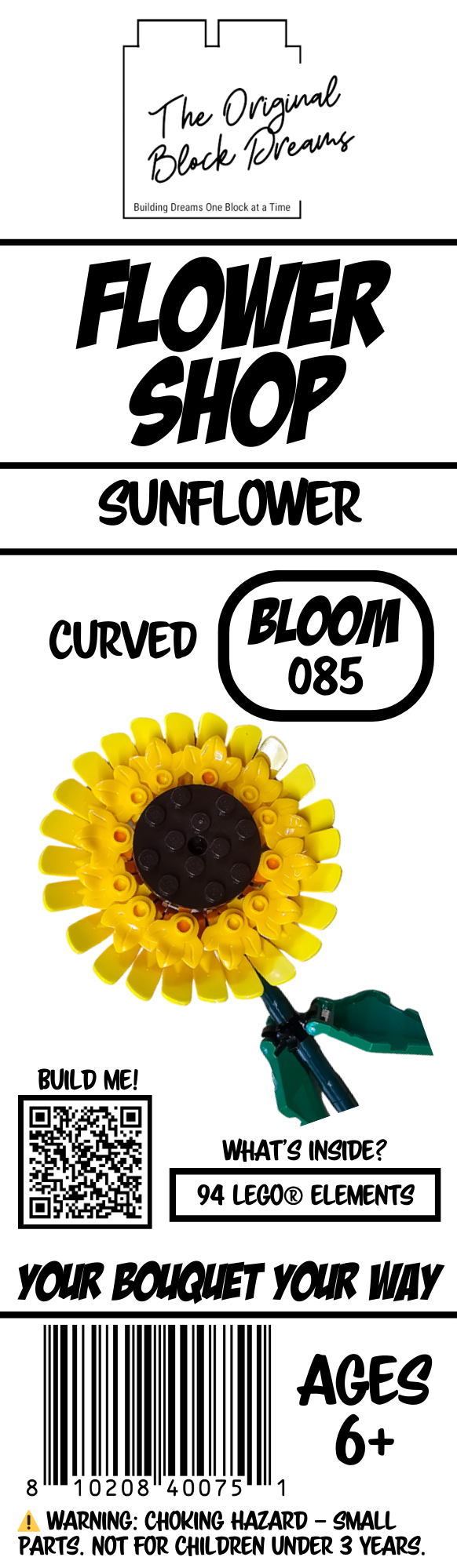 Curved Sunflower Block Bloom – Bloom 085
