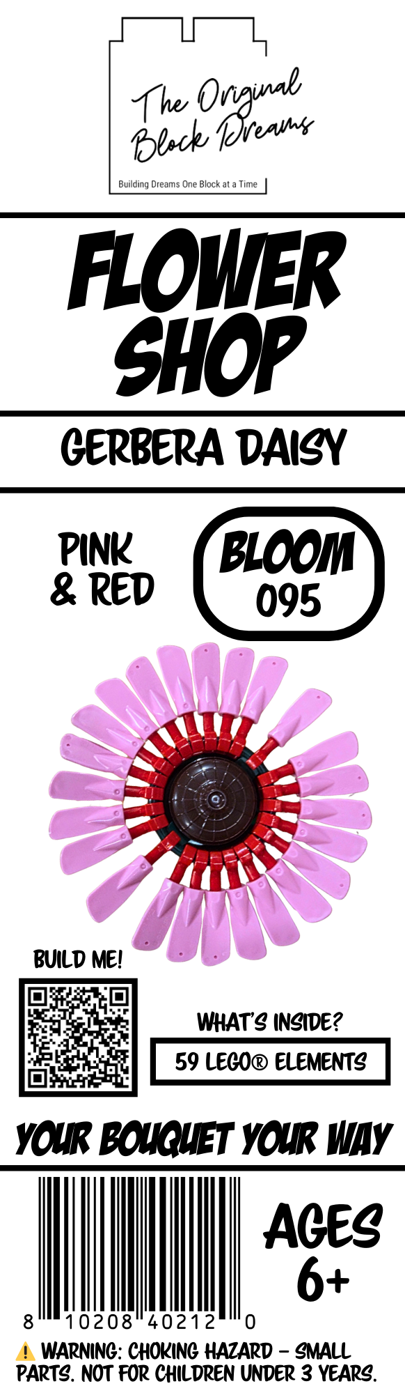 Gerbera Daisy Pink & Red – Bloom 095