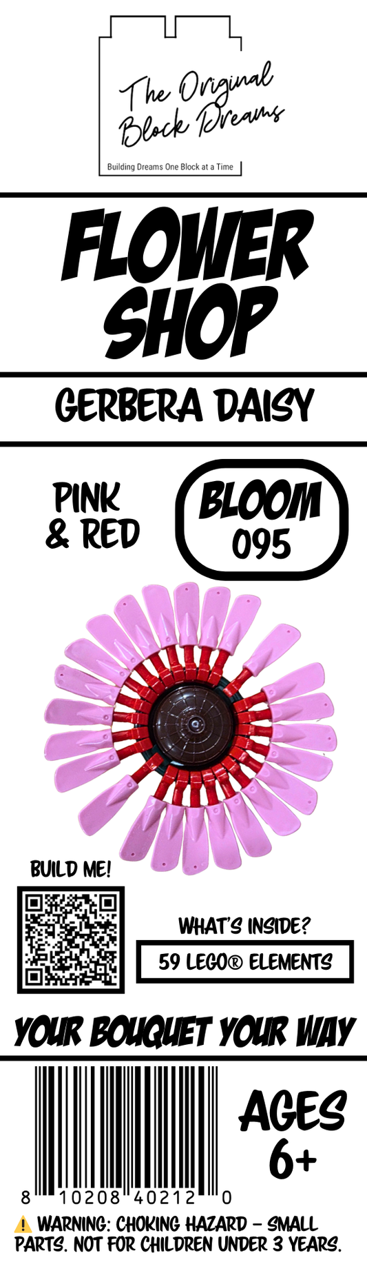 Gerbera Daisy Pink & Red – Bloom 095