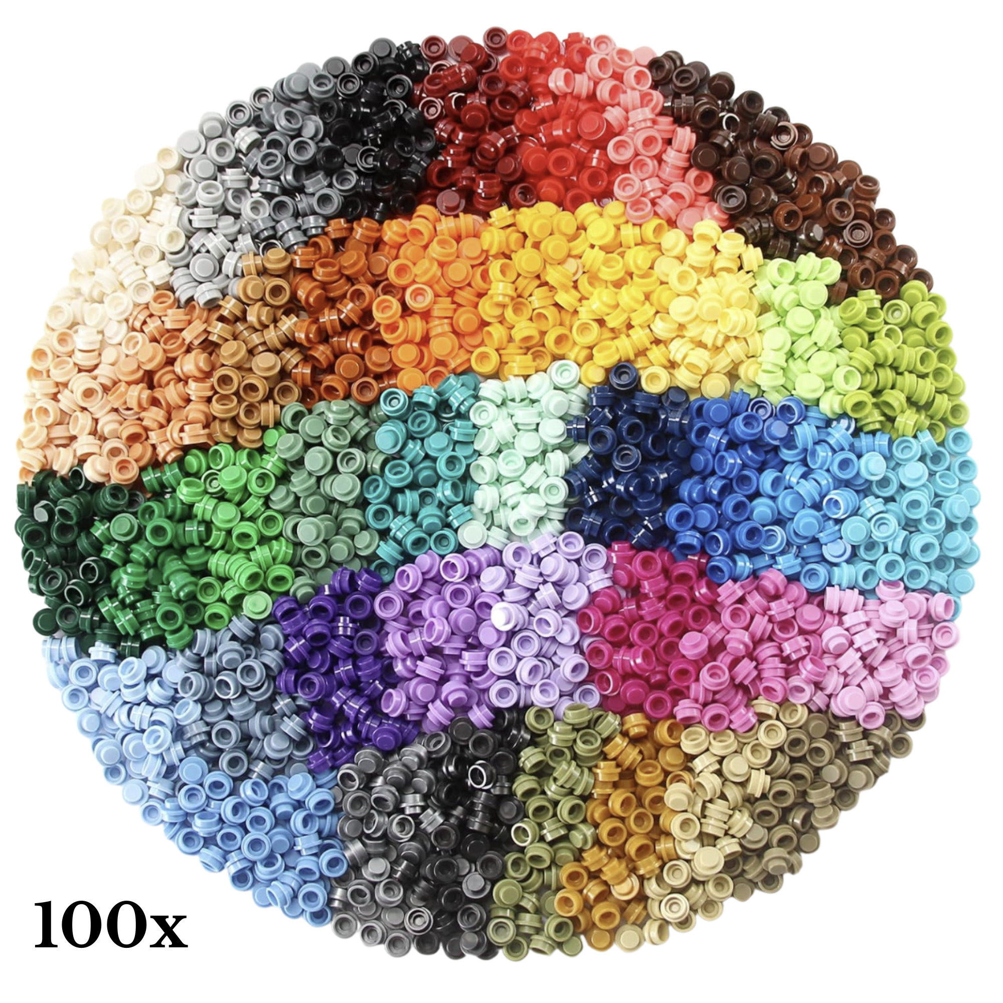 100x Bright Green LEGO® Compatible Round Plates - P08