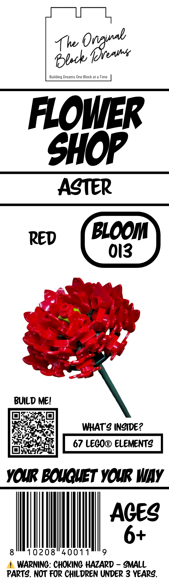 Aster – Red – 1pk – Bloom 013