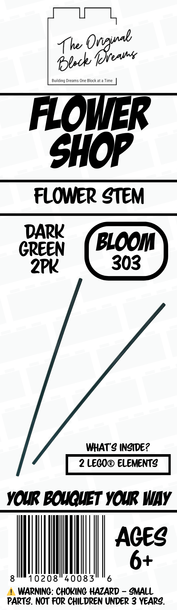 Dark Green Flower Stem 2pk – Bloom 303