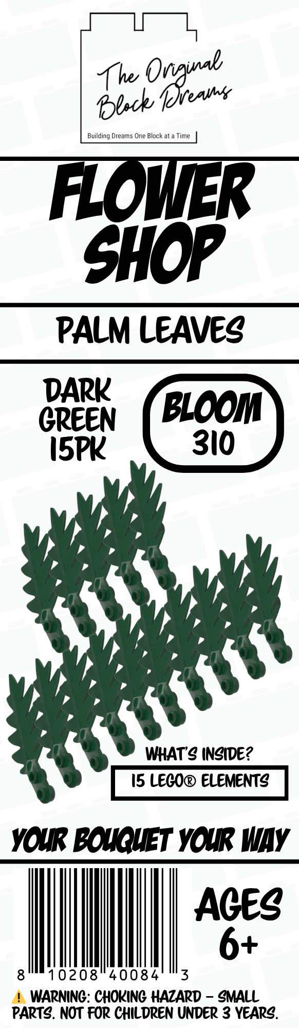 Palm Leaves Dark Green 15pk – Bloom 310
