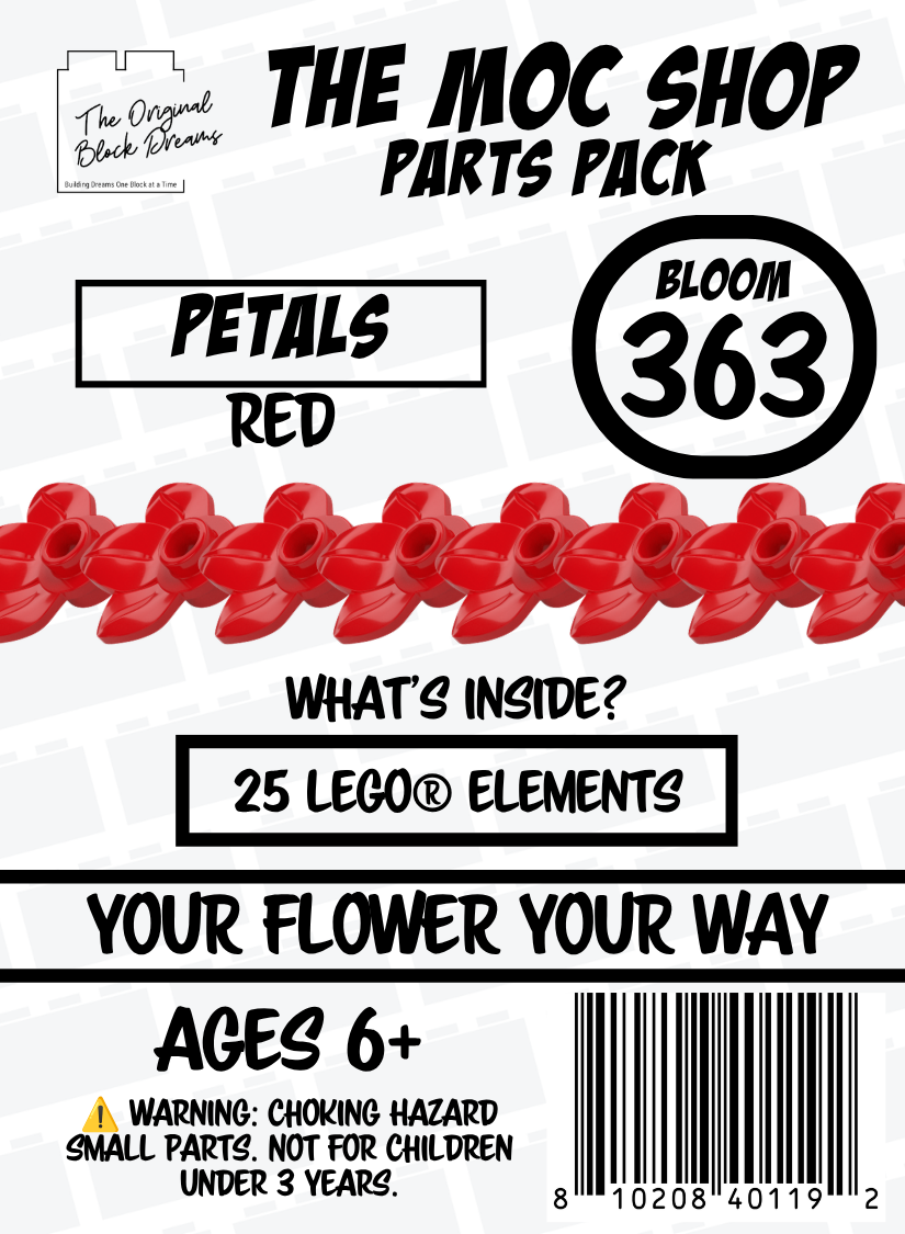 25ct Red LEGO® 3-Leaf Petal Packs - Bloom 363