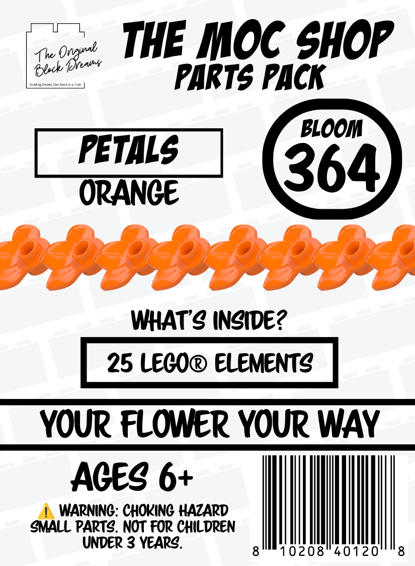 25ct Orange LEGO® 3-Leaf Petal Packs - Bloom 364