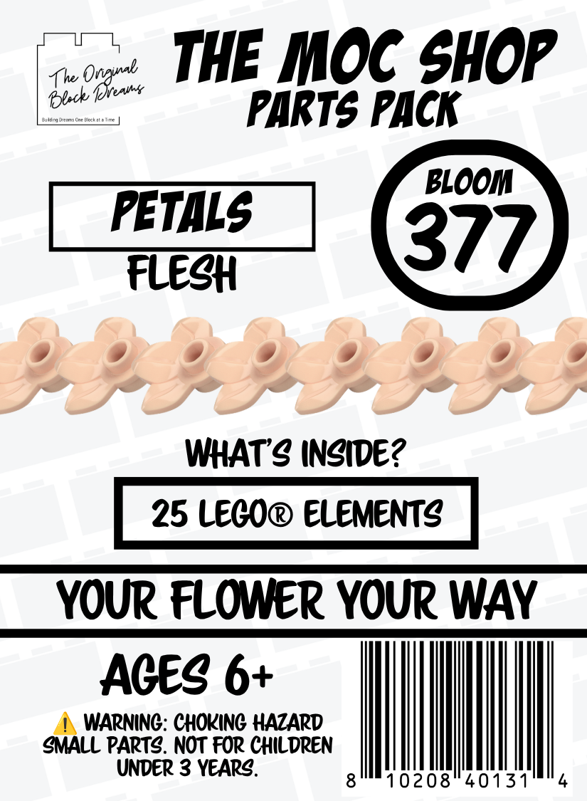 25ct Flesh LEGO® 3-Leaf Petal Packs - Bloom 377