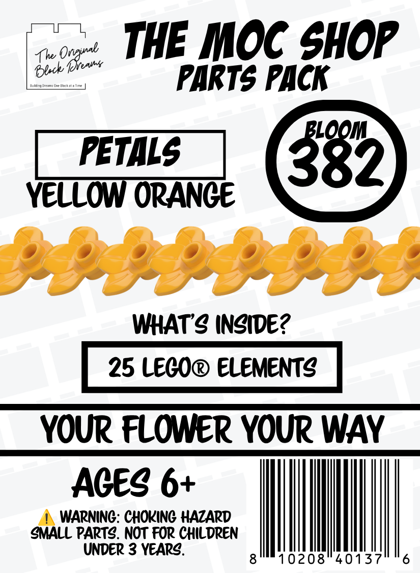 25ct Yellow Orange LEGO® 3-Leaf Petal Packs - Bloom 382