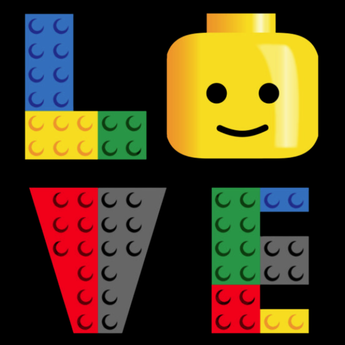 4" LEGO® Inspired LOVE Vinyl Decal – Outdoor Rated