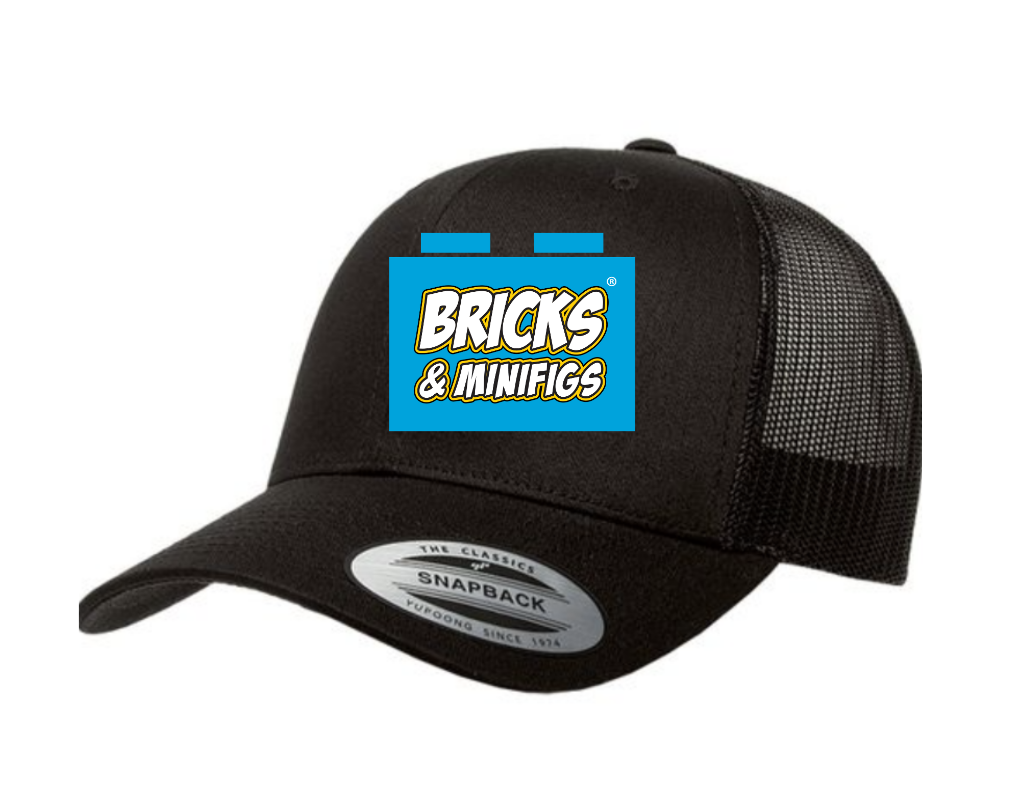 Trucker Hat - Black - Embroidered Full Color