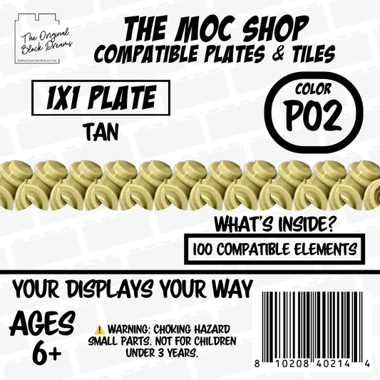 100x Tan LEGO® Compatible Round Plates - P02