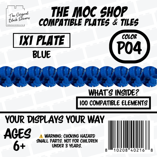 100x Blue LEGO® Compatible Round Plates - P04