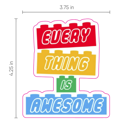 4" LEGO Decals - Pack of 100 - Assorted Mix